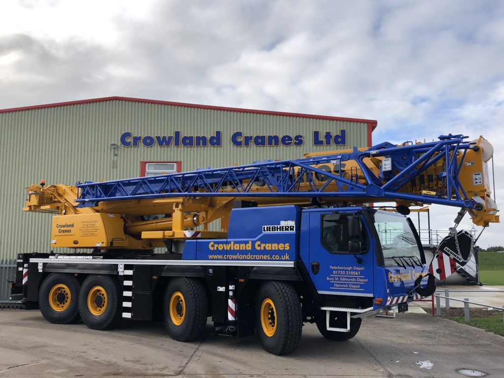 A crane outside the Crowland Cranes factory
