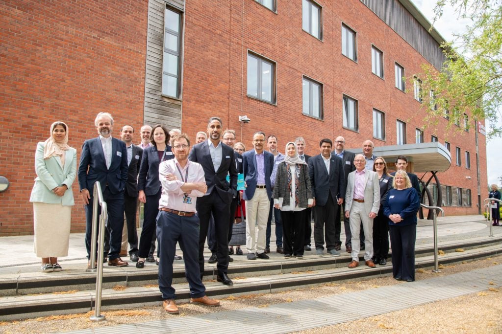 People standing as part of Dubai delegation to Norwich Research Park